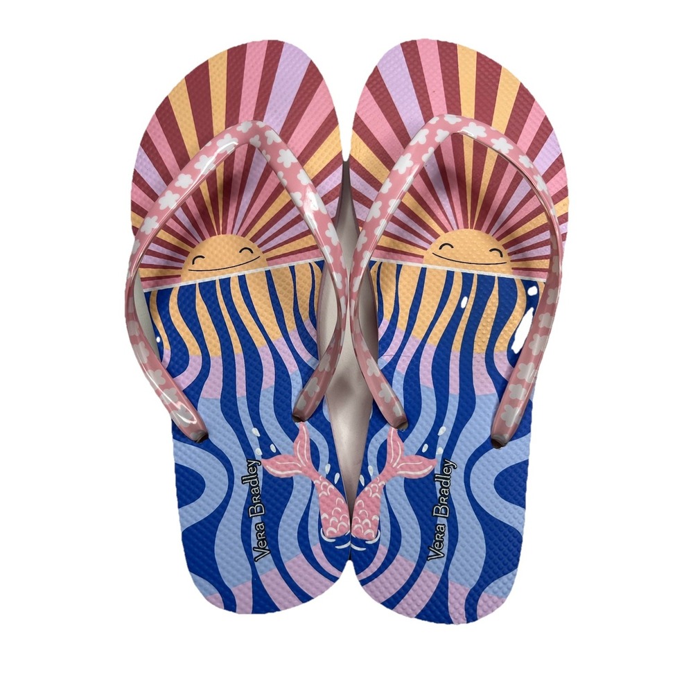 NWOT VERA BRADLEY ALOHA BLOOMS  PRINT FLIP FLOP SANDAL  WOMEN'S SZ 9-10
